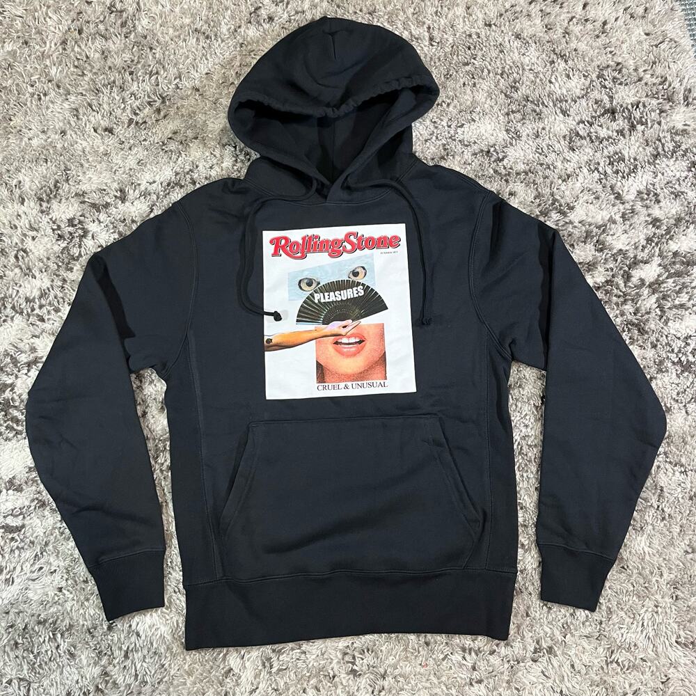 Pleasures x Rolling Stone Black pullover hoodie Men’s Size S‎ Limited Rare